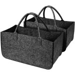 2 pi�ces sac � b�ches en feutre, grand capacit� pliable panier en feutre avec poign�e de transport pour ...