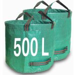2 pi�ces sacs de jardin r�sistants - 500 l - r�utilisables avec poign�es - id�al pour ramasser les d�chets, ...