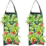 2 pi�ces sac de plantation suspendu, culture � fraises avec 8 trous, respirant, pour l�gumes, fleurs, ...