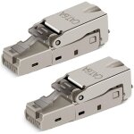 2 pi�ces sans outil rj - 45 cat6 / 6a prise modulaire de connexion sur le terrain, cat6a rj45 blind� ...