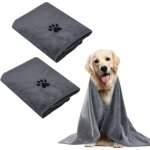 2 pi�ces serviette chien 100 x 50 cm, serviette pour chien doux s�chage rapide microfibre, serviete chien ...