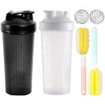 2 pi�ces shaker � prot�ines avec boule en spirale, bouteille shaker de prot�ines �tanche, shaker � prot�ines, ...