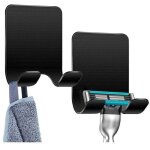 2 pi�ces support de rasoir douche, crochet autocollant support de rasoir douche crochet adh�sif en acier ...