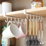 2 pi�ces tasses crochets, cabinet crochets sous ?armoir, tasses rangement crochets , caf� mug titulaire ...