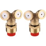 2 pi�ces 2 trous buse de pulv�risation en laiton, brumisateur buse jardin arroseurs raccord de tuyau ...