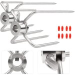 2 pinces  viande pour tournebroche, aiguilles  viande pour brochette de grill en acier inoxydable d'un ...