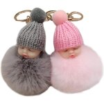 2 porte - clés, adorables boules de poils duveteuses pour bébé endormi 2 porte - clés, adorables boules de poils duveteuses pour bébé endormi