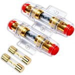 2 porte - fusibles agu inline avec 2 fusibles 60a, porte - fusible voiture dor� transparent pour audio ...