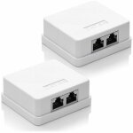 2 prises rseau cat 6a, 2 prises ftp rj45, cble de montage mural ethernet 10 gbit lan blind, blanc