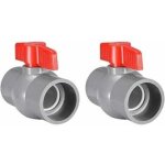 2 robinets � bille en pvc, conduites d'eau, joints de r�paration en plastique, diam�tre int�rieur 40mm, ...