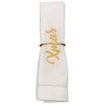 Paris prix - lot de 2 ronds de serviette christmas 6cm or