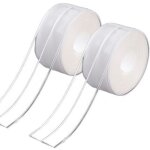2 rouleaux joint salle de bain transparent, ruban joint baignoire, joint plan de travail cuisine, joint ...