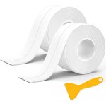 2 rouleaux joint silicone salle de bain blanc, ruban auto - adh�sif, bande etancheite joint baignoire ...