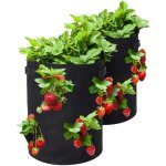 2 sacs culture fraises 43 l tissu non tiss�, 8 poches lat�rales, balcon, 35x45 cm