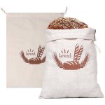 2 sacs pain lin 40�30 cm, cordon serrage, r�utilisables, pour baguettes / pains maison