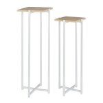 Paris prix - lot de 2 sellettes 'loka' 82cm blanc Paris prix - lot de 2 sellettes 'loka' 82cm blanc