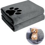 [jamais utilis�] lot de 2 serviettes pour chien extra absorbantes - accessoires pour chien - foulard ...