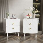 Hauss spole - 2 tables de chevet avec 2 tiroirs, 39, 5x40x50h cm, commode de chambre, rangement, blanc ... Hauss spole - 2 tables de chevet avec 2 tiroirs, 39, 5x40x50h cm, commode de chambre, rangement, blanc ...
