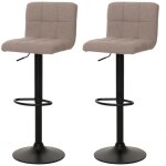 Hhg - jamais utilis] lot de 2 tabourets de bar 852, tabouret de bar, hauteur rglable pivotant, tissu ...