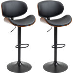 2 tabourets de bar r�glables en hauteur, simili cuir, pivotants, pour cuisine et salle � manger, noir ...