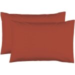 Le linge de jules - 2 taies d'oreiller 50 x 70 cm - tomette - 100% coton 57 fils