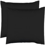 Le linge de jules - 2 taies d'oreiller 63 x 63 cm - noir - 100% coton 57 fils Le linge de jules - 2 taies d'oreiller 63 x 63 cm - noir - 100% coton 57 fils