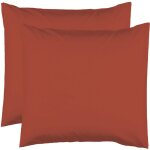 Le linge de jules - 2 taies d'oreiller 63 x 63 cm - tomette - 100% coton 57 fils
