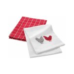 Lot de 2 torchons 'suzette' 50x70cm rouge & blanc