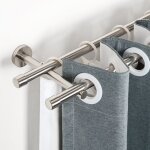 Ctlite - 2 tringle  rideau murale 20 mm acier inoxydable - 120 cm