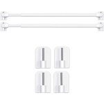 2 tringles  rideau mtalliques extensibles avec 4 crochets - sans perage ni vis - rglable 30 - 50cm ...