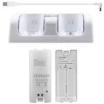 2 x 2800mah batterie rechargeable et station de charge de la batterie wii