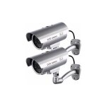 2 x dummy camera dummy outdoor camera for indoor or outdoor use with flashing led bullet shape(silver) ... 2 x dummy camera dummy outdoor camera for indoor or outdoor use with flashing led bullet shape(silver) ...