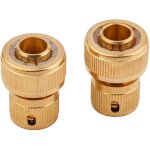2 x raccords rapides en laiton pour tuyau d'eau 3 / 4 pouce (20 mm) - raccord rapide avec fonction d'arrt ...
