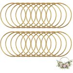 20 anneaux m�tal dor�s �5 cm, cercles floraux pour macram�, diy, attrape - r�ves et drag�es