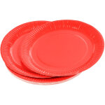 20 assiettes en carton 23 cm unies rouge