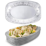 20 grands plateaux en aluminium, plats de service jetables en aluminium pour sandwichs, poulet r�ti, ...