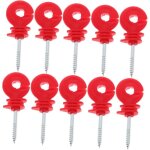 [jamais utilis�] lot de 20 isolateurs de cl�ture �lectrique autotaraudeurs, anneau de poteau, vis isolante, ...