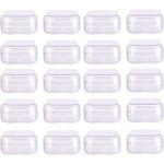 20 pcs de bo�tes de rangement carr�es en plastique transparent avec couvercles, pour les perles, les ...