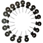 20 pcs isolateur cloture electrique a visser, isolateur cloture electrique pour grillage piquet fer, ...