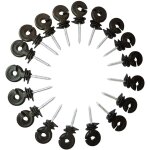 20 pcs isolateur cloture electrique a visser, isolateur cloture electrique pour grillage piquet fer, ...