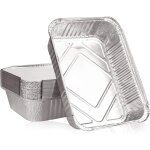 20 pi�ces 1000ml barquette aluminium avec couvercle plat aluminium jetable grands boite aluminium alimentaire ...