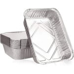 20 pi�ces 1000ml barquette aluminium avec couvercle plat aluminium jetable grands boite aluminium alimentaire ...