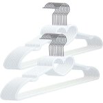 20 pi�ces, 39 x 21 x 0, 5 cm, blanc, avec crochet pivotant � 360 degr�s, cintres en plastique durables ...