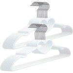 20 pi�ces, 39 x 21 x 0, 5 cm, blanc, avec crochet pivotant � 360 degr�s, cintres en plastique durables ...