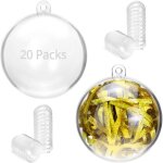 20 pi�ces boules en plastique transparentes, 5 cm boule de noel, boules en plastique � remplir