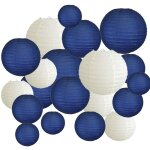 20 pices sries 6 pouces - 12 pouces lanternes en papier assortir avec la taille bleu marine beige chinois ...