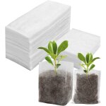 200 pcs sac semis - 10x12cm + 14x16cm biodegradable sac de plantation de jardin godet semis non tiss ...