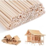 200 pi�ces b�tonnets de bois 300mm x 3mm, baton barbe a papa, baguettes bois pour diy, baguette bois ...