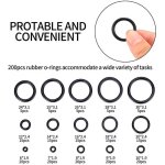 200 pi�ces de joints toriques, 15 tailles en caoutchouc, joint torique pour l'�tanch�it� des tuyaux isolants ...