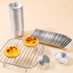 200 pices moule tartelette pasteis de nata kit, 6. 73. 92cm moule aluminium jetable plateaux en papier ...